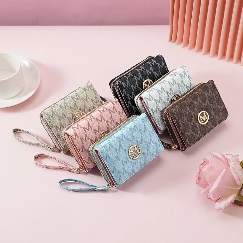 Sewing Zipper - Portafoglio a Tre Scomparti con Motivo