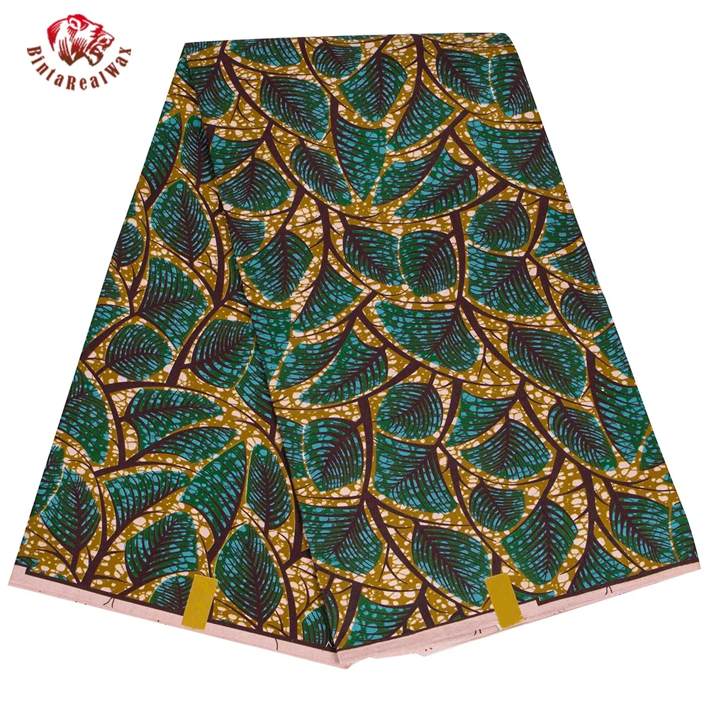 Sewing Batik - Ankara African Print Leaf Pattern tessuto