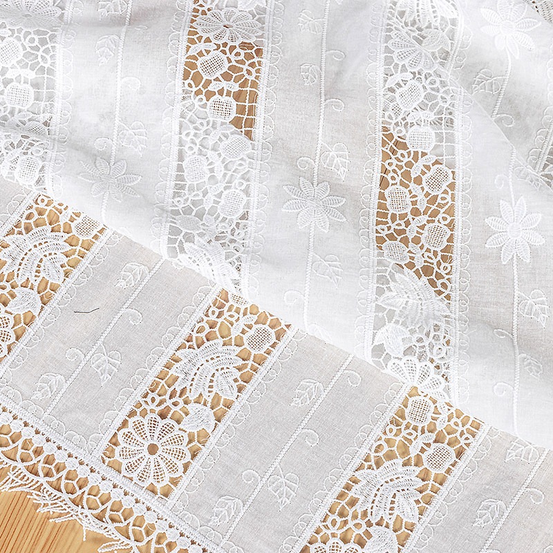 Sewing Thread In Textile - Nuovo Tessuto in Cotone con Frange