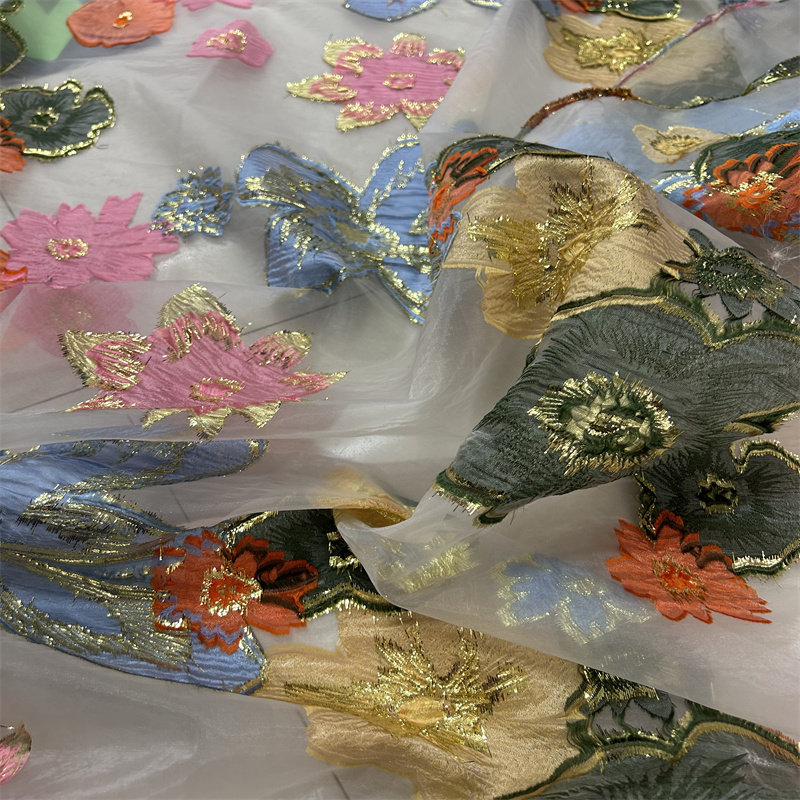 Sewing Thread In Textile - Tessuto Organza Jacquard L100cm X L150cm