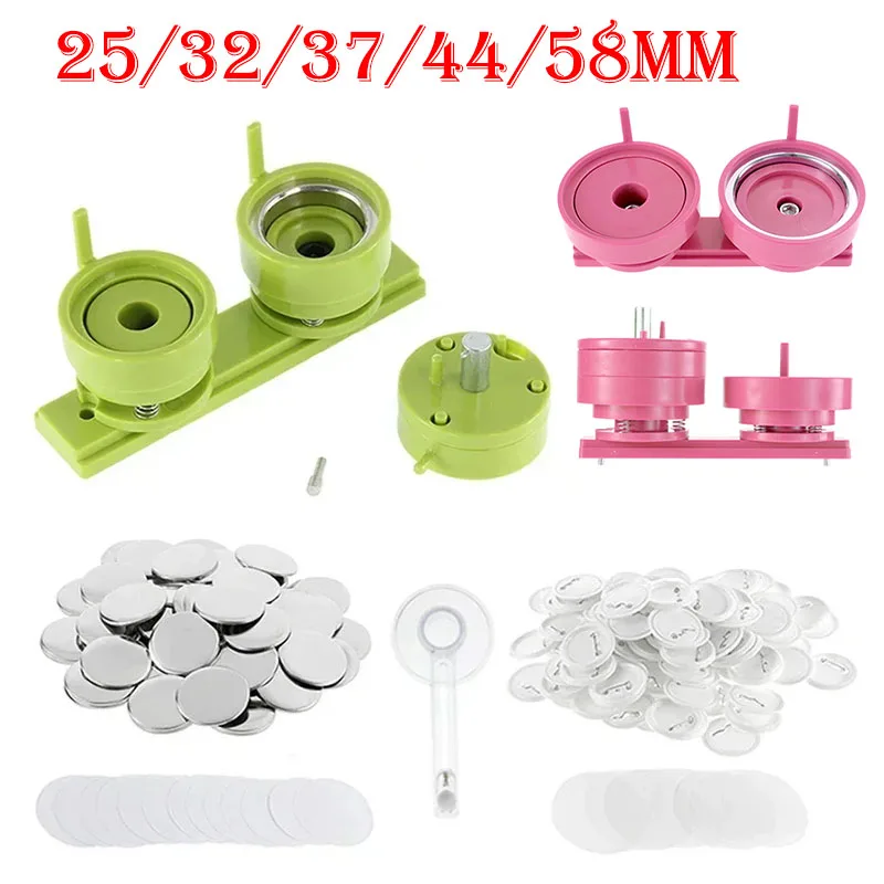 Button Hole Cutter - 100 Set 25/32/37/44/58mm Badge Pin Button